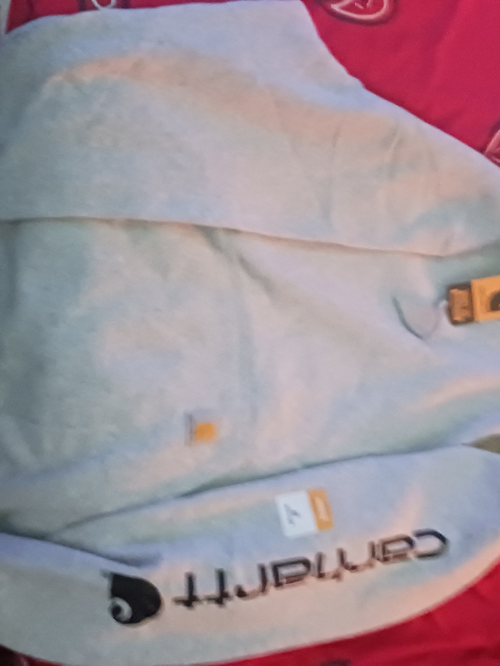 Carhartt Gray Full-Zip Hoodie with Sleeve Logo